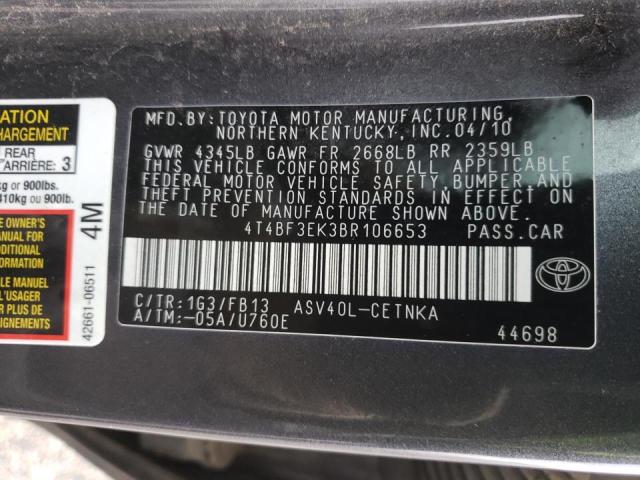 Photo 10 from auction – 2011 TOYOTA CAMRY BASE with VIN 4T4BF3EK3BR106653