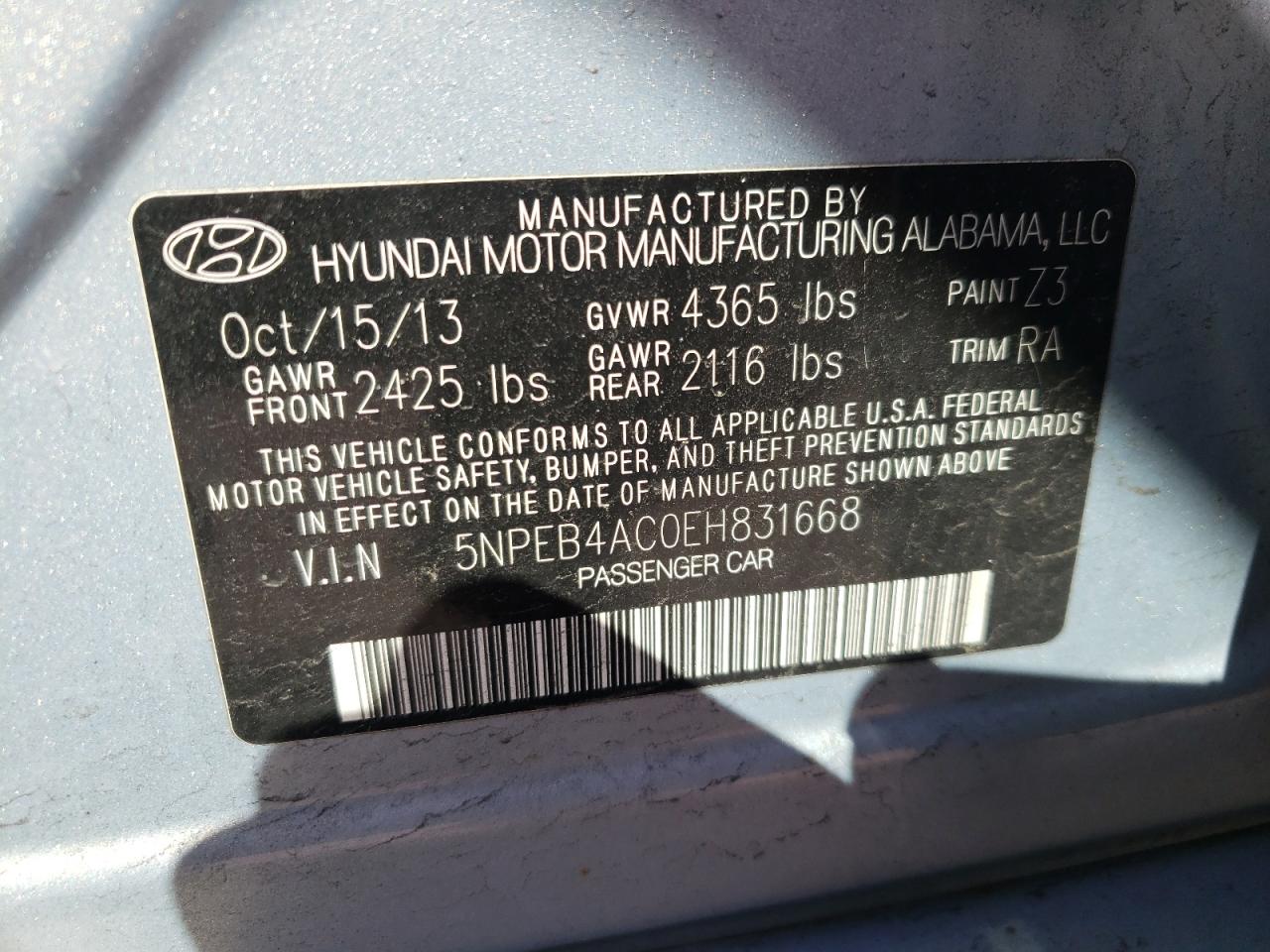 Photo 10 from auction – 2014 HYUNDAI SONATA GLS with VIN 5NPEB4AC0EH831668