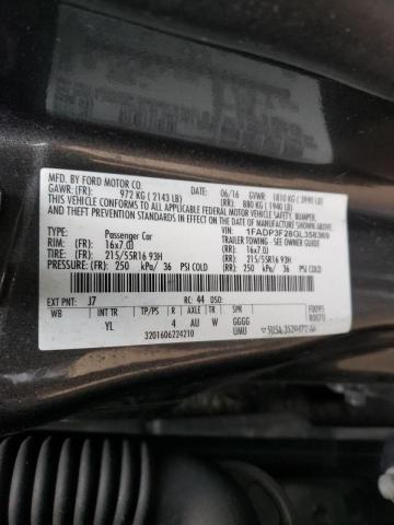 Photo 10 from auction – 2016 FORD FOCUS SE with VIN 1FADP3F28GL358369