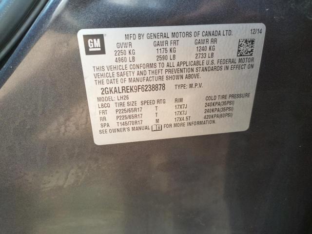 Photo 10 from auction – 2015 GMC TERRAIN SL with VIN 2GKALREK9F6238878