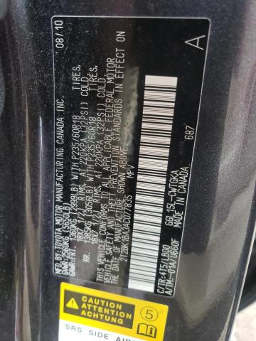 Photo 10 from auction – 2010 LEXUS RX 350 with VIN 2T2BK1BA3AC077835