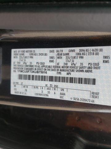 Photo 10 from auction – 2019 FORD ESCAPE S with VIN 1FMCU0F73KUB75016