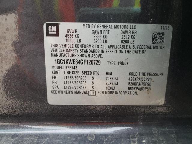 Photo 10 from auction – 2016 CHEVROLET SILVERADO with VIN 1GC1KWE84GF120729