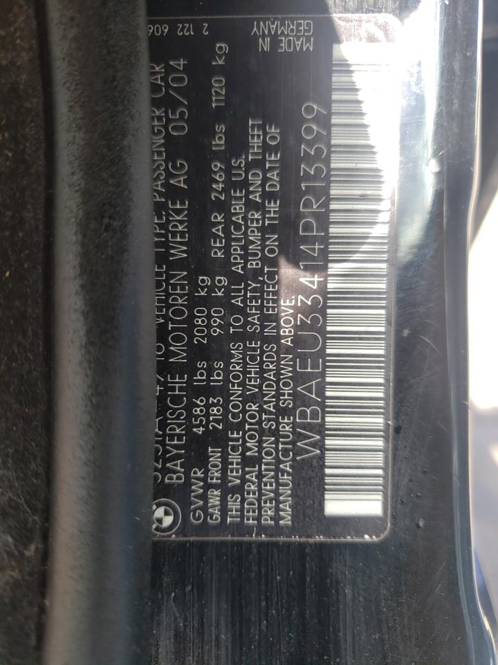 Photo 10 from auction – 2004 BMW 325 XI with VIN WBAEU33414PR13399