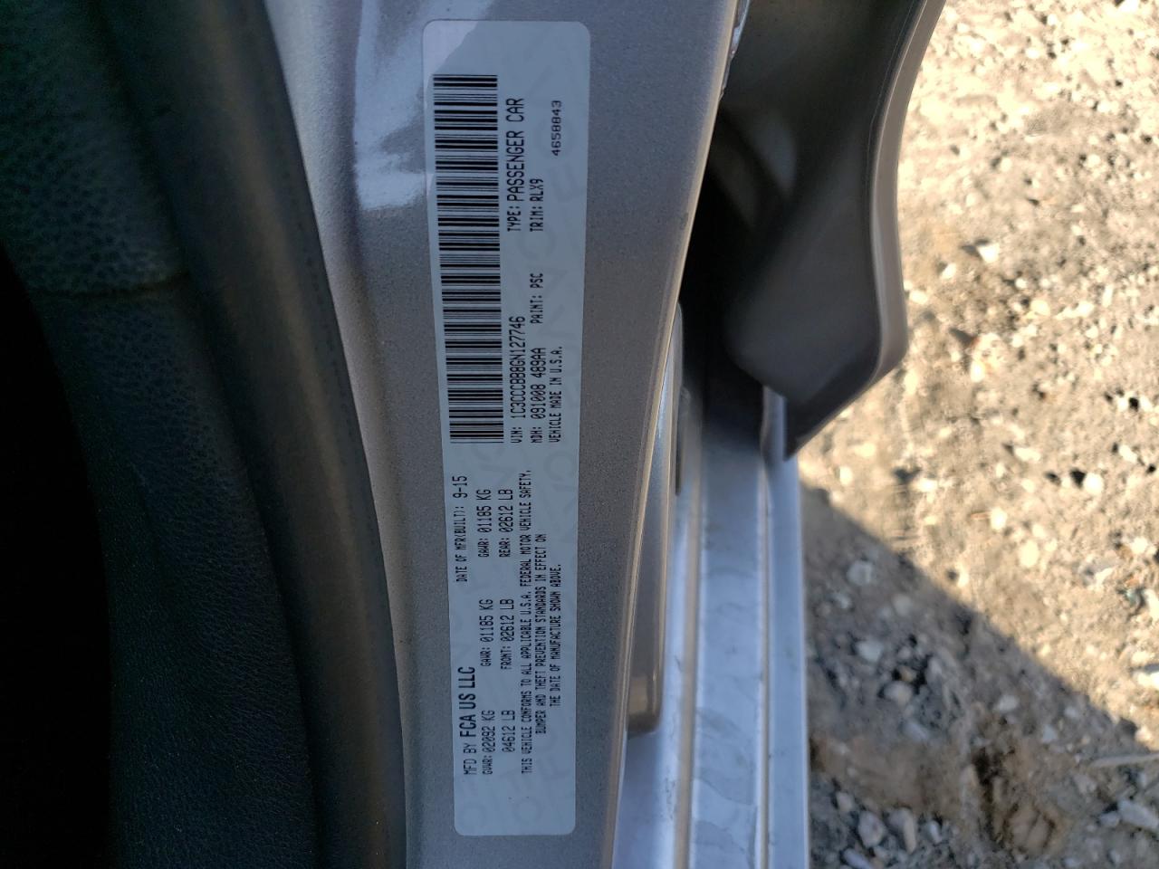 Photo 10 from auction – 2016 CHRYSLER 200 S with VIN 1C3CCCBB8GN127746