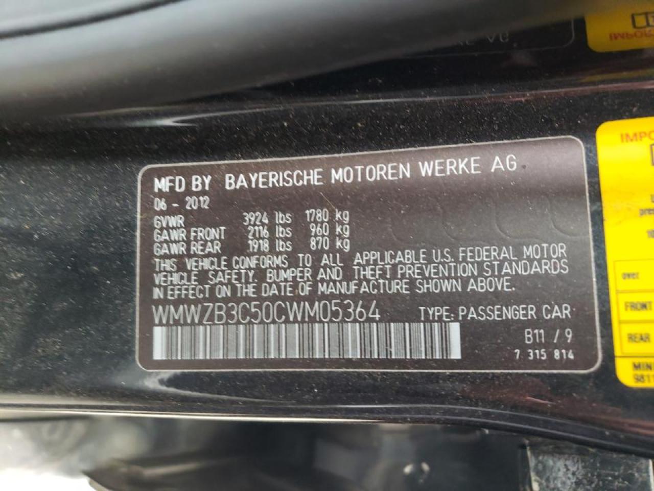 Photo 10 from auction – 2012 MINI COOPER COU with VIN WMWZB3C50CWM05364