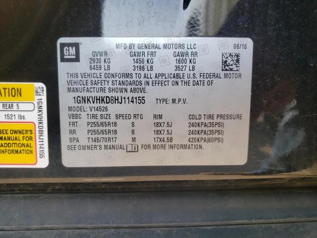 Photo 10 from auction – 2017 CHEVROLET TRAVERSE L with VIN 1GNKVHKD8HJ114155