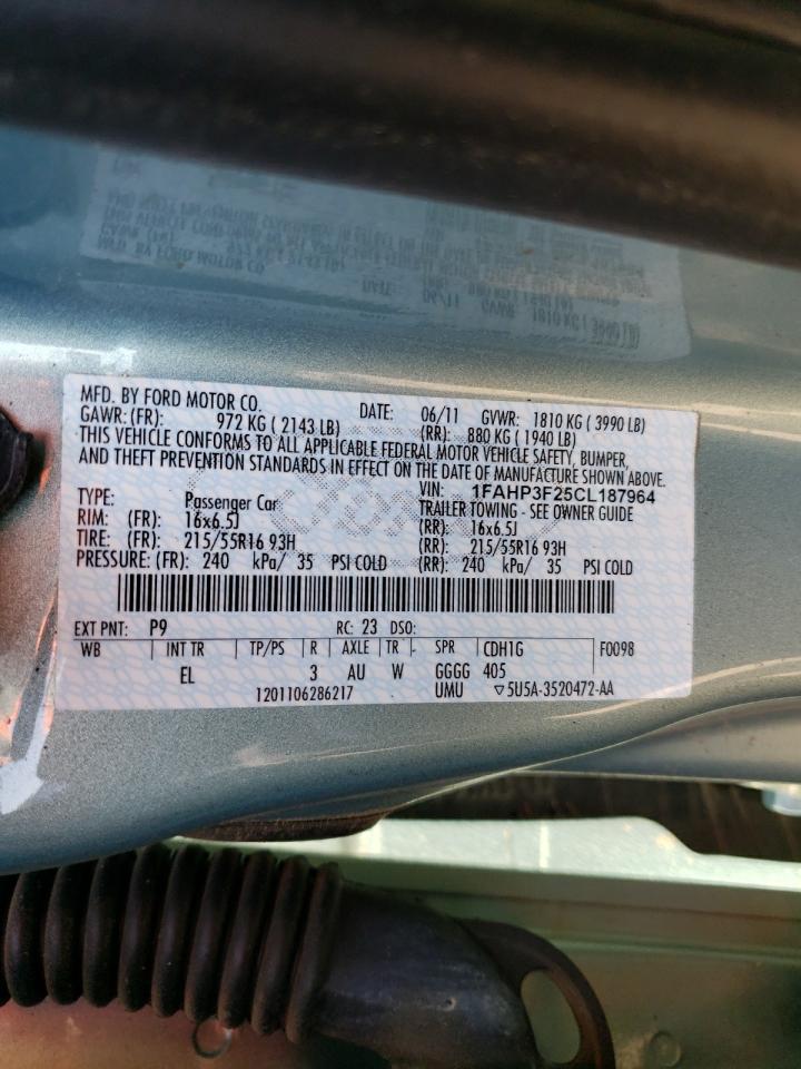 Photo 10 from auction – 2012 FORD FOCUS SE with VIN 1FAHP3F25CL187964