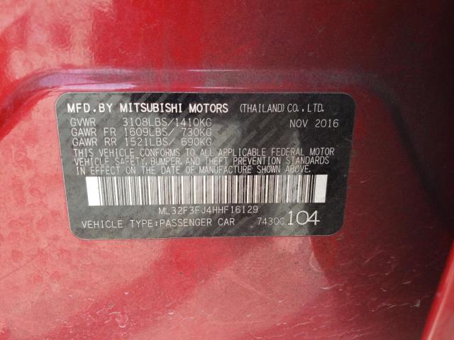Photo 10 from auction – 2017 MITSUBISHI MIRAGE G4 with VIN ML32F3FJ4HHF16129