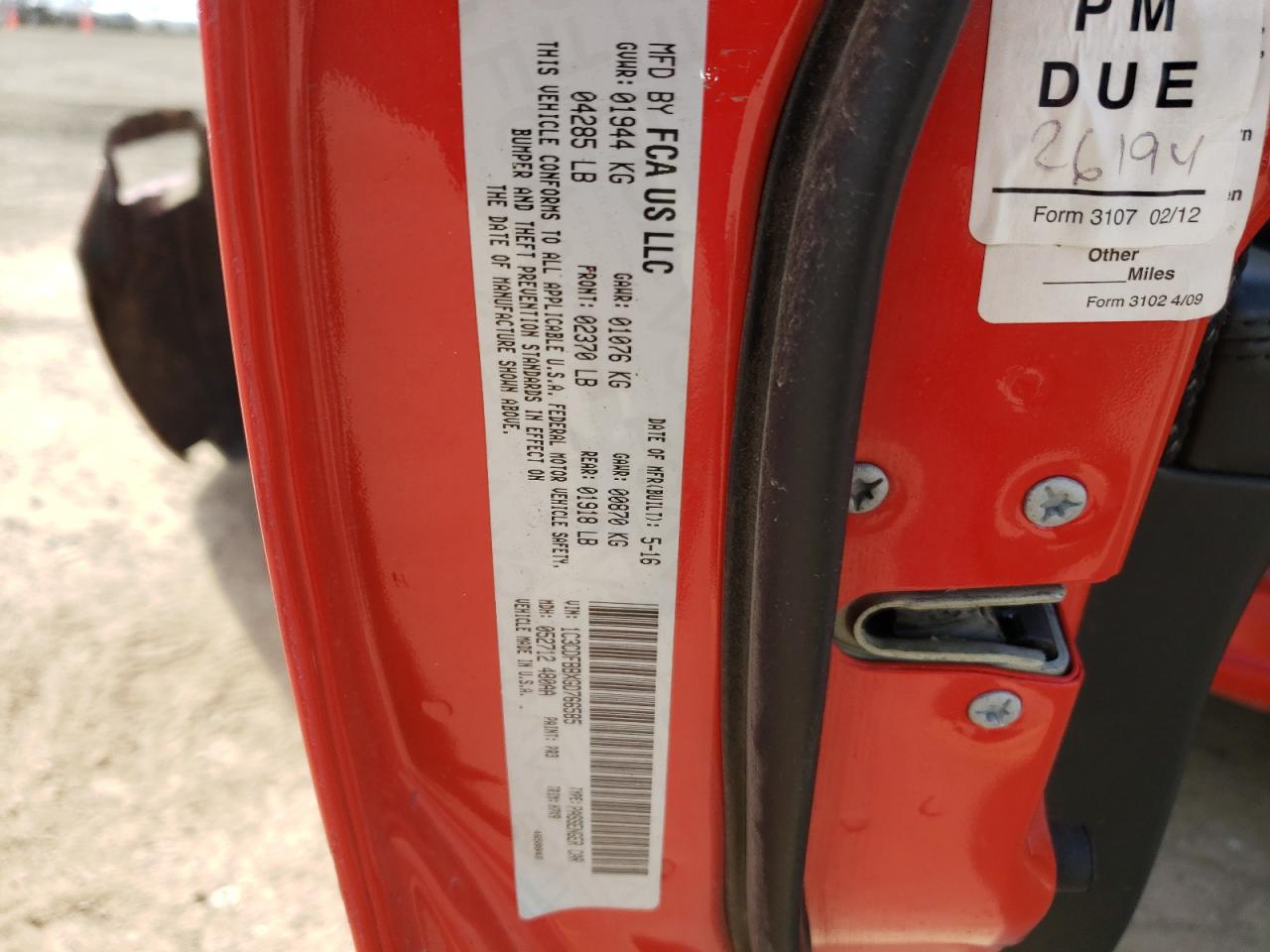 Photo 10 from auction – 2016 DODGE DART SXT with VIN 1C3CDFBBXGD766585
