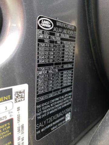 Photo 10 from auction – 2021 LAND ROVER RANGE ROVE with VIN SALYT2EX0MA312985