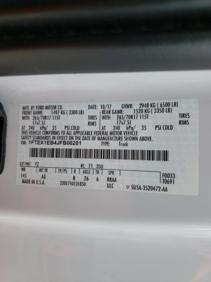 Photo 10 from auction – 2018 FORD F150 SUPER with VIN 1FTEX1EB4JFB00201