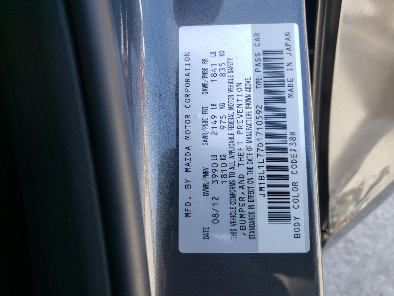 Photo 10 from auction – 2013 MAZDA 3 I with VIN JM1BL1L77D1710592
