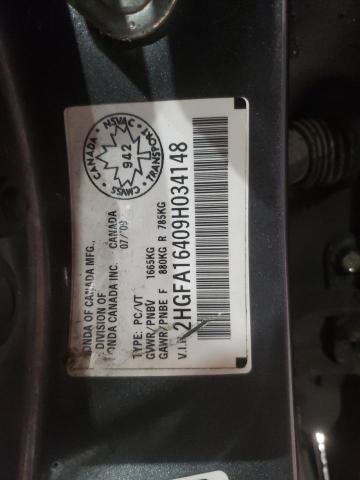 Photo 10 from auction – 2009 HONDA CIVIC DX-G with VIN 2HGFA16409H034148