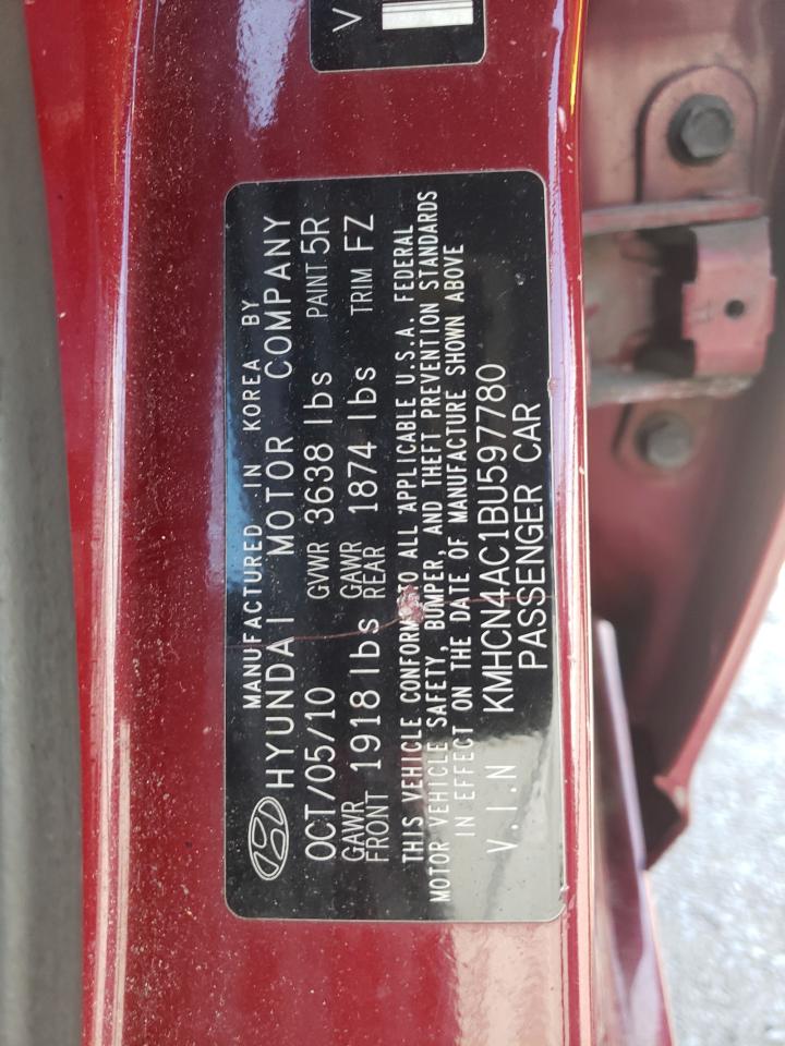 Photo 10 from auction – 2011 HYUNDAI ACCENT GLS with VIN KMHCN4AC1BU597780