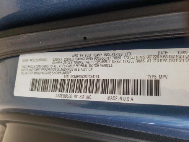Photo 10 from auction – 2009 SUBARU OUTBACK 2. with VIN 4S4BP66C997334164