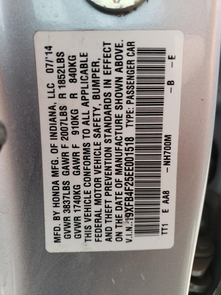 Photo 10 from auction – 2014 HONDA CIVIC HYBR with VIN 19XFB4F25EE001518