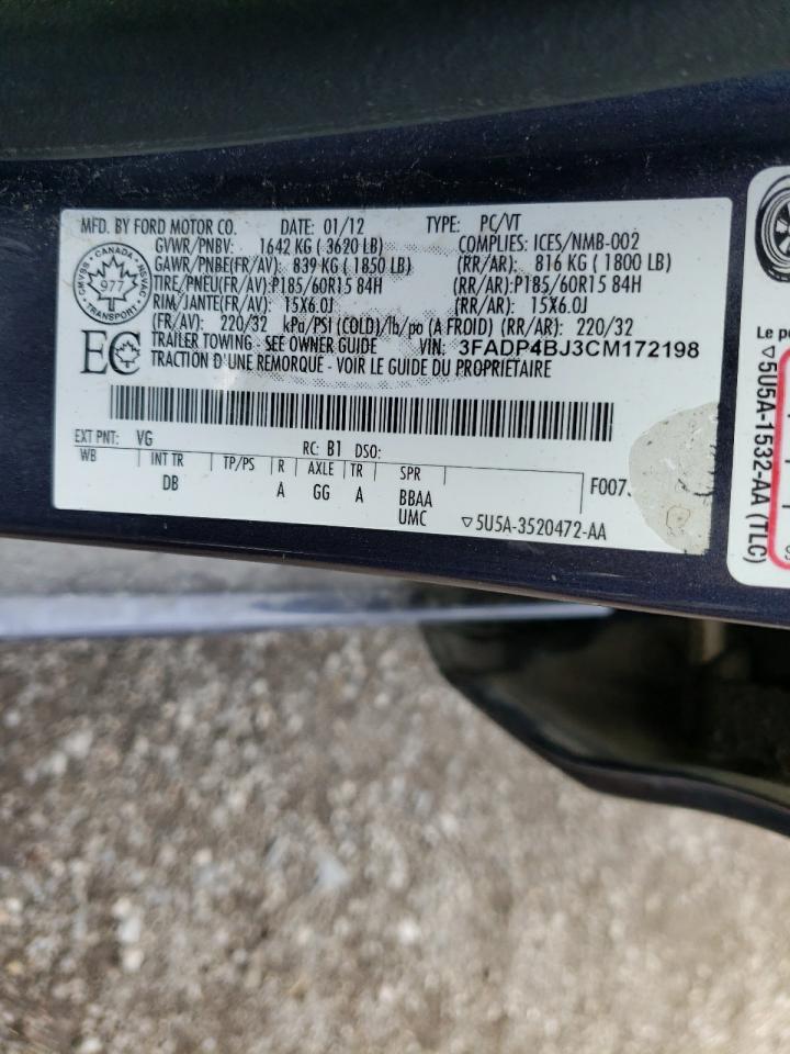 Photo 10 from auction – 2012 FORD FIESTA SE with VIN 3FADP4BJ3CM172198
