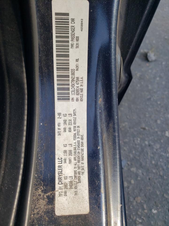 Photo 10 from auction – 2008 CHRYSLER SEBRING with VIN 1C3LC45K78N218655
