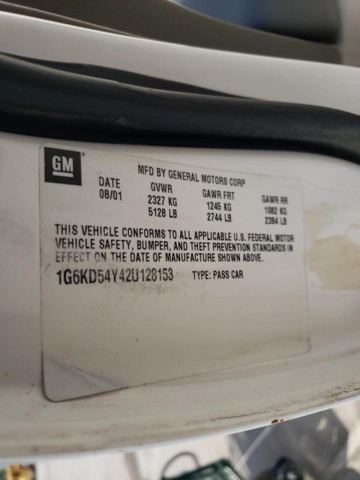 Photo 10 from auction – 2002 CADILLAC DEVILLE with VIN 1G6KD54Y42U128153