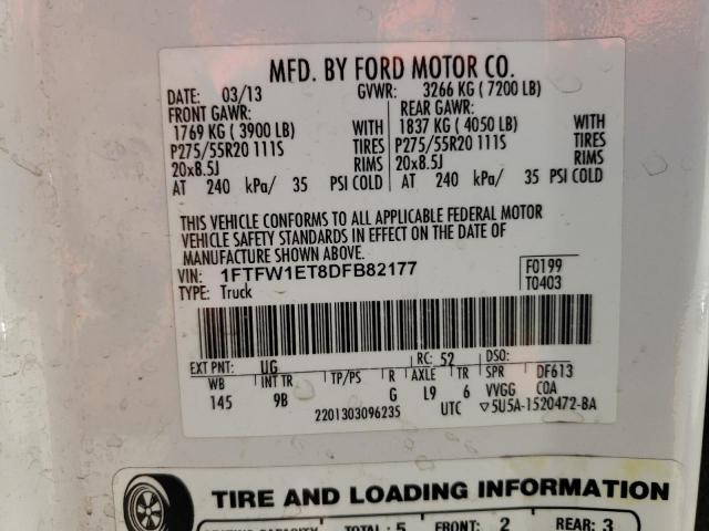 Photo 10 from auction – 2013 FORD F150 SUPER with VIN 1FTFW1ET8DFB82177