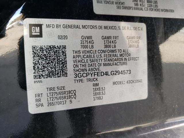 Photo 10 from auction – 2020 CHEVROLET silverado with VIN 3GCPYFED4LG294573