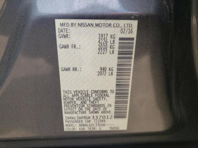 Photo 10 from auction – 2016 NISSAN ALTIMA 2.5 with VIN 1N4AL3AP8GN337012