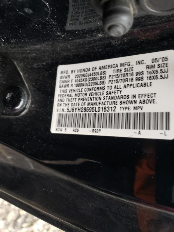 Photo 10 from auction – 2005 HONDA ELEMENT EX with VIN 5J6YH28695L016312