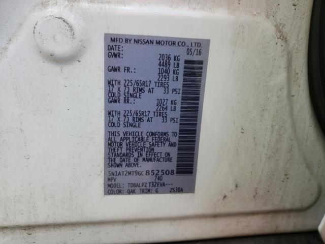 Photo 10 from auction – 2016 NISSAN ROGUE S with VIN 5N1AT2MT9GC852508