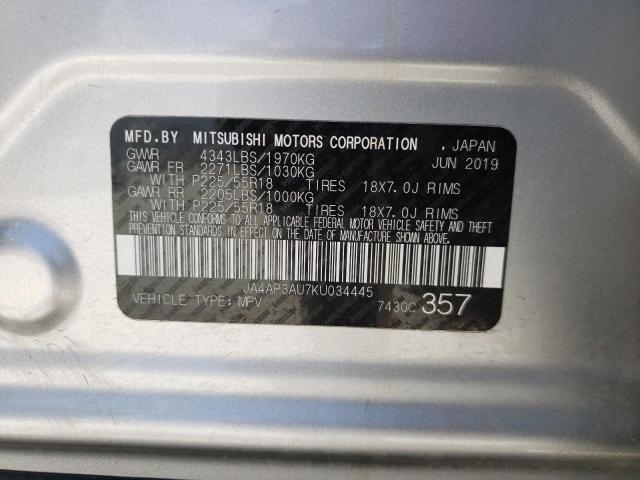 Photo 10 from auction – 2019 MITSUBISHI OUTLANDER with VIN JA4AP3AU7KU034445