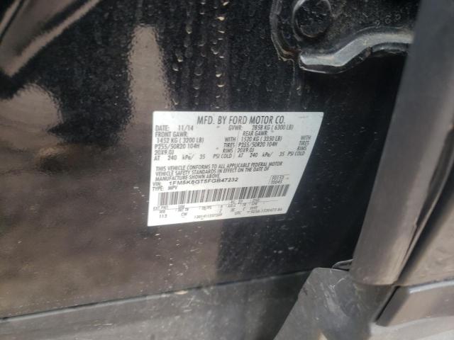 Photo 10 from auction – 2015 FORD EXPLORER S with VIN 1FM5K8GT5FGB47232