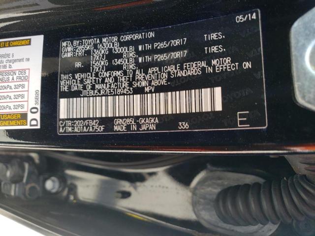 Photo 10 from auction – 2014 TOYOTA 4RUNNER SR with VIN JTEBU5JR7E5189453
