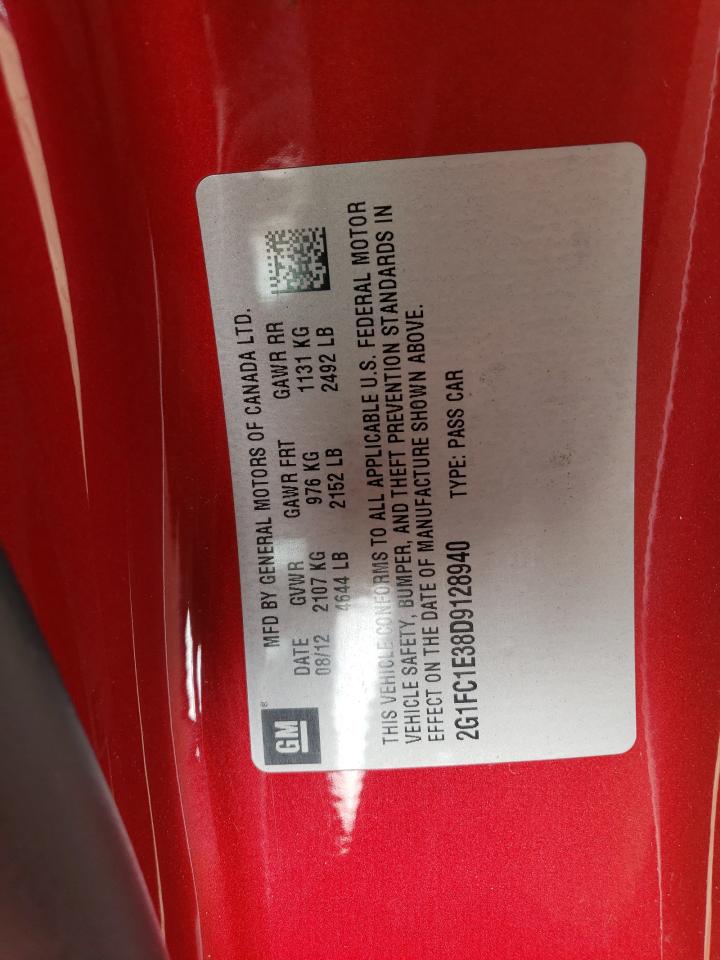 Photo 10 from auction – 2013 CHEVROLET CAMARO LT with VIN 2G1FC1E38D9128940