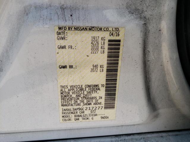 Photo 10 from auction – 2016 NISSAN ALTIMA 2.5 with VIN 1N4AL3AP9GC217277