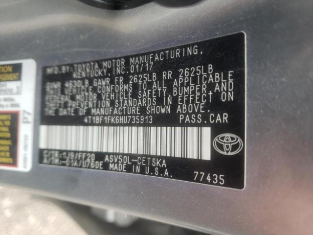 Photo 10 from auction – 2017 TOYOTA CAMRY with VIN 4T1BF1FK6HU735913