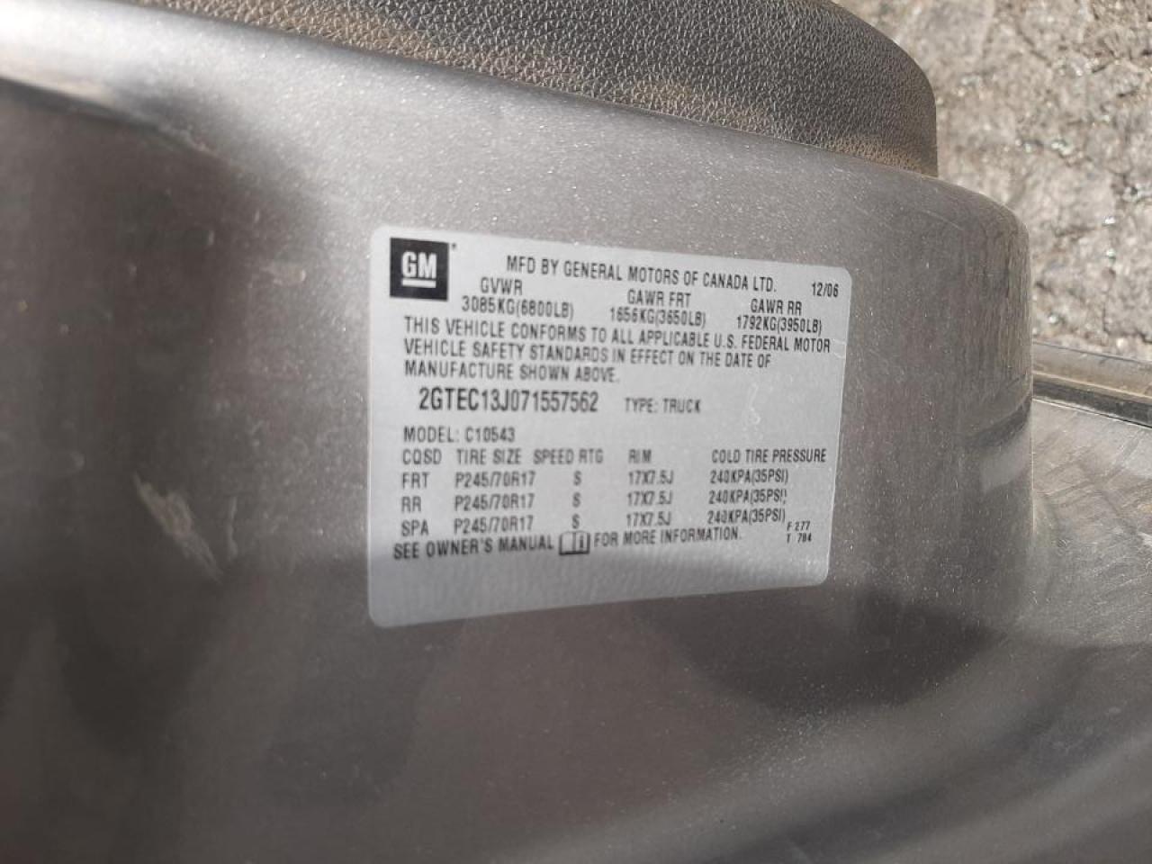 Photo 10 from auction – 2007 GMC NEW SIERRA with VIN 2GTEC13J071557562