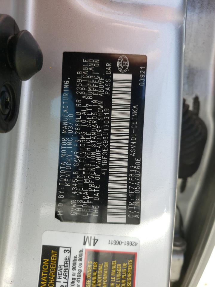 Photo 10 from auction – 2011 TOYOTA CAMRY BASE with VIN 4T1BF3EK9BU130319