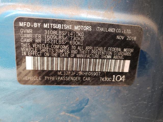 Photo 10 from auction – 2019 MITSUBISHI MIRAGE G4 with VIN ML32F3FJ5KHF05907