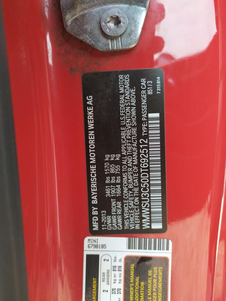 Photo 10 from auction – 2013 MINI COOPER with VIN WMWSU3C50DT692512