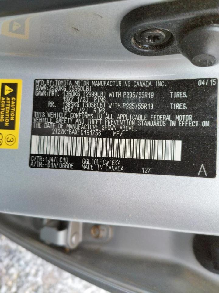 Photo 10 from auction – 2015 LEXUS RX 350 with VIN 2T2ZK1BAXFC191756