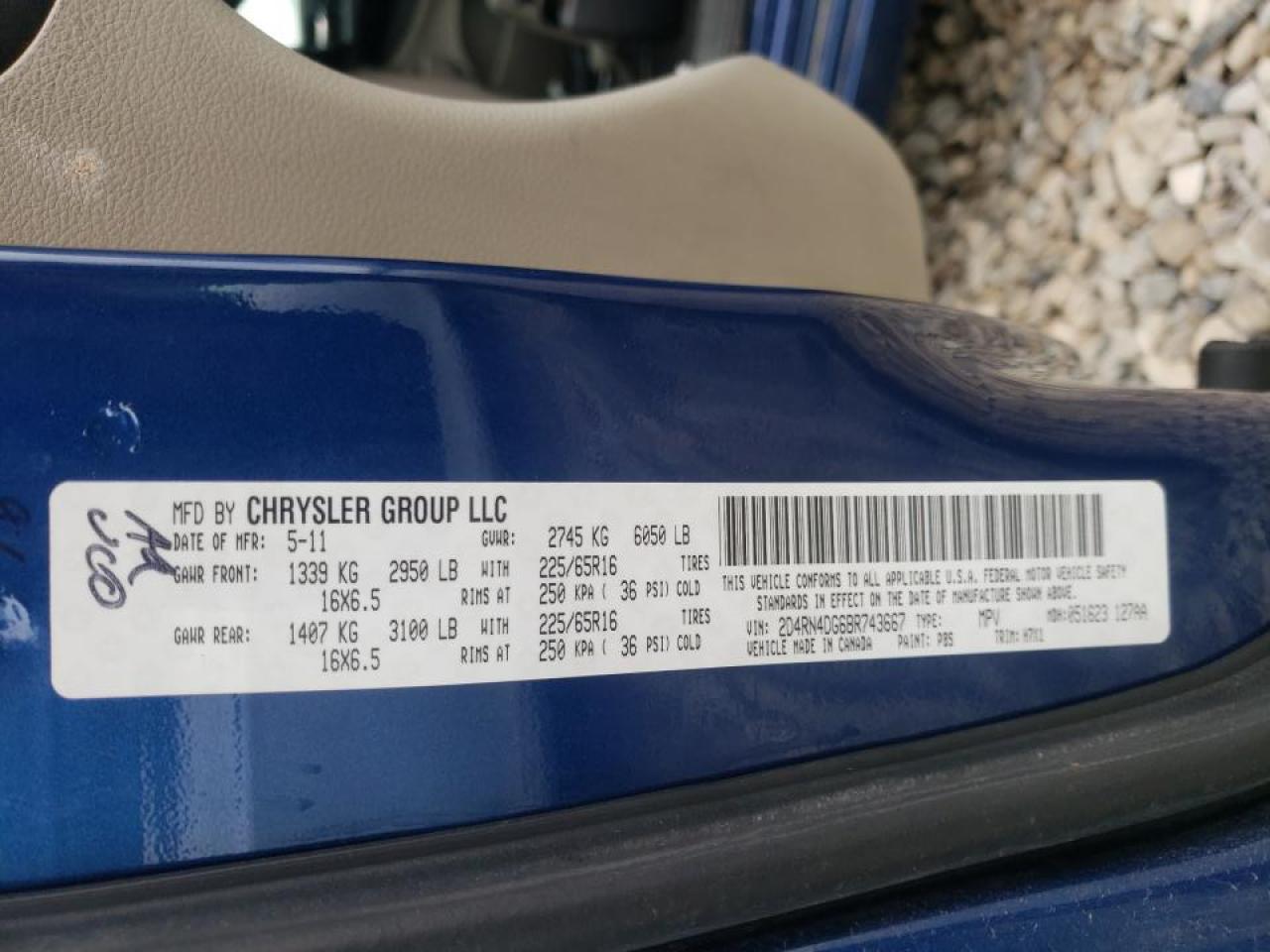 Photo 10 from auction – 2011 DODGE GRAND CARA with VIN 2D4RN4DG6BR743667