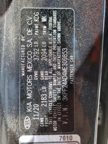 Photo 10 from auction – 2021 KIA FORTE FE with VIN 3KPF24AD4ME309853