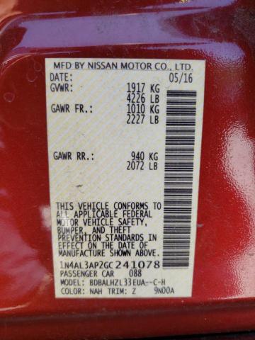 Photo 10 from auction – 2016 NISSAN ALTIMA 2.5 with VIN 1N4AL3AP2GC241078