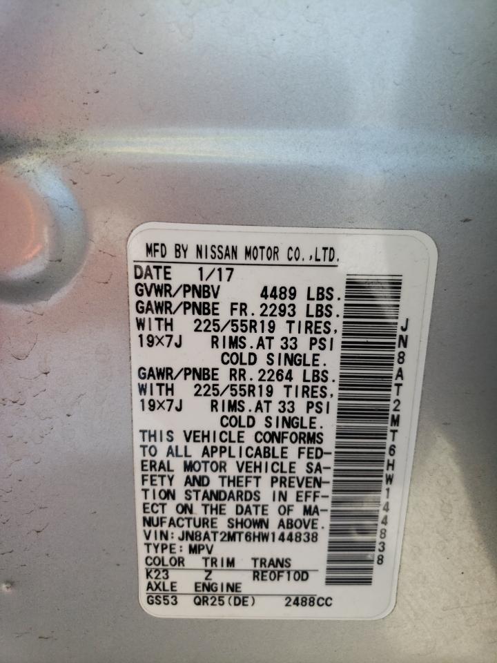 Photo 10 from auction – 2017 NISSAN ROGUE S with VIN JN8AT2MT6HW144838