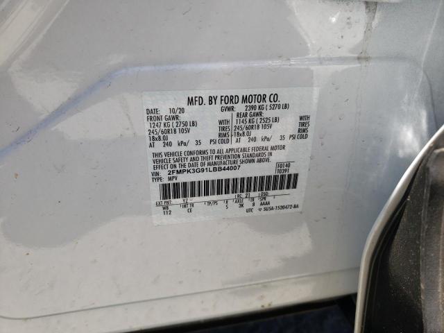 Photo 10 from auction – 2020 FORD EDGE SE with VIN 2FMPK3G91LBB44007