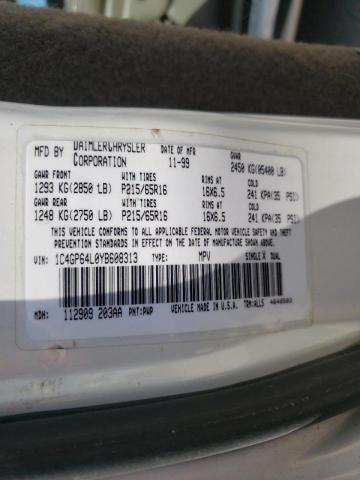 Photo 10 from auction – 2000 CHRYSLER TOWN & COU with VIN 1C4GP64L0YB608313