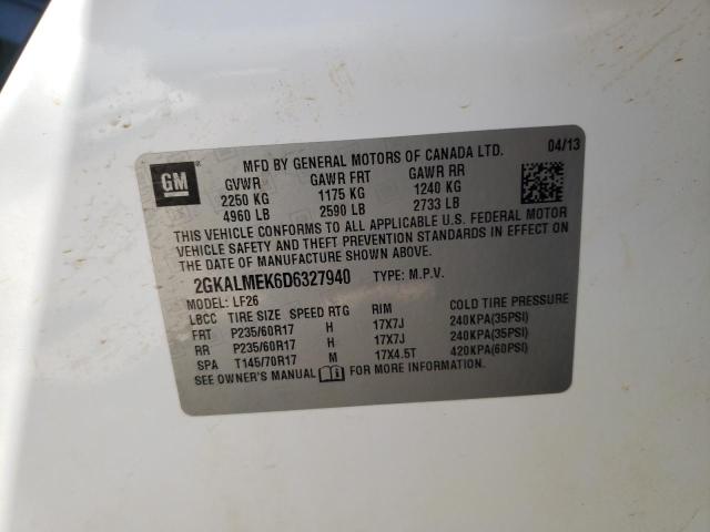 Photo 10 from auction – 2013 GMC TERRAIN SL with VIN 2GKALMEK6D6327940
