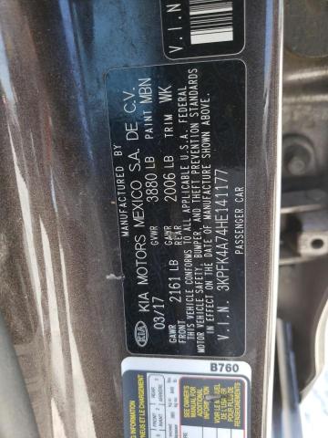 Photo 10 from auction – 2017 KIA FORTE LX with VIN 3KPFK4A74HE141177