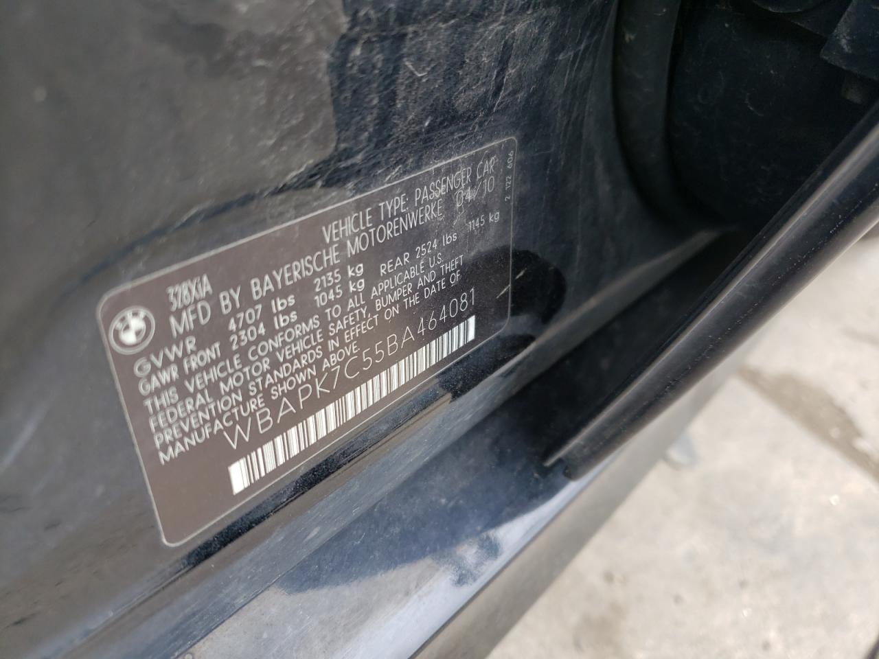 Photo 10 from auction – 2011 BMW 328 XI with VIN WBAPK7C55BA464081