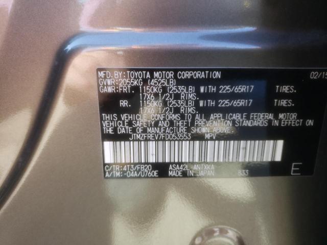 Photo 10 from auction – 2015 TOYOTA RAV4 LE with VIN JTMZFREV7FD053553